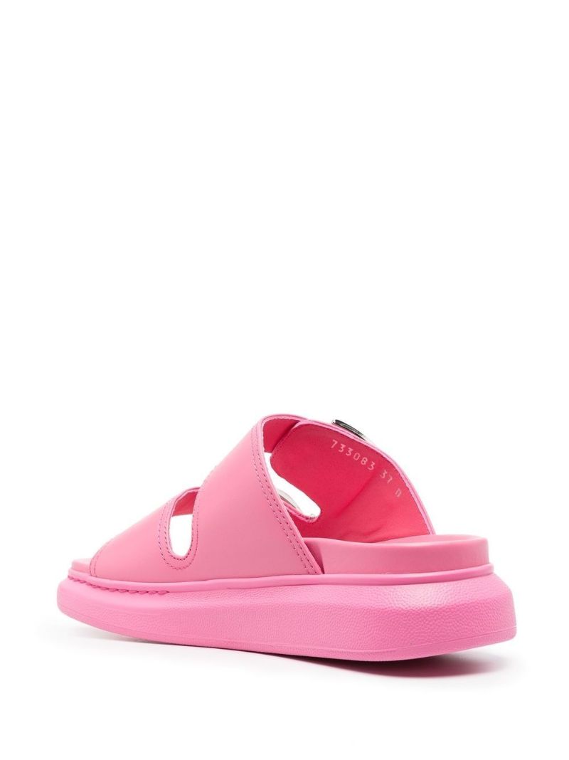 Pink Oversized Buckled Sandals