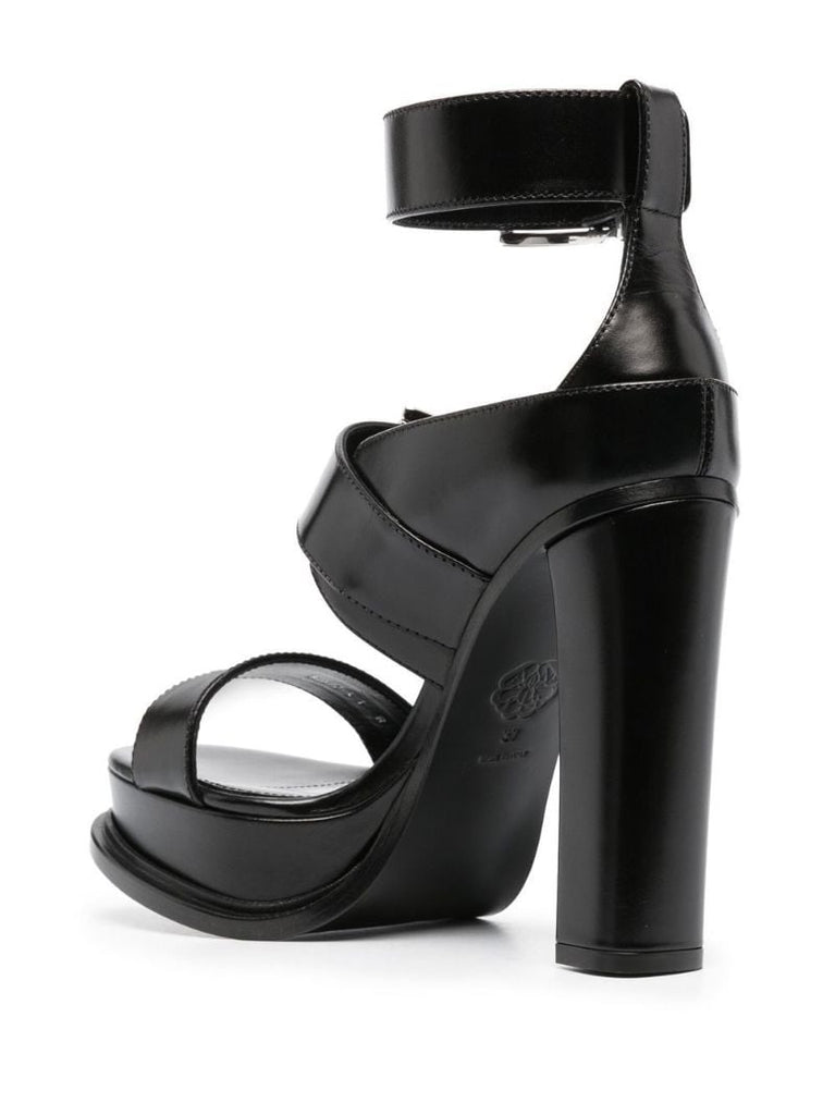 Black 120 Platform Buckled Sandals
