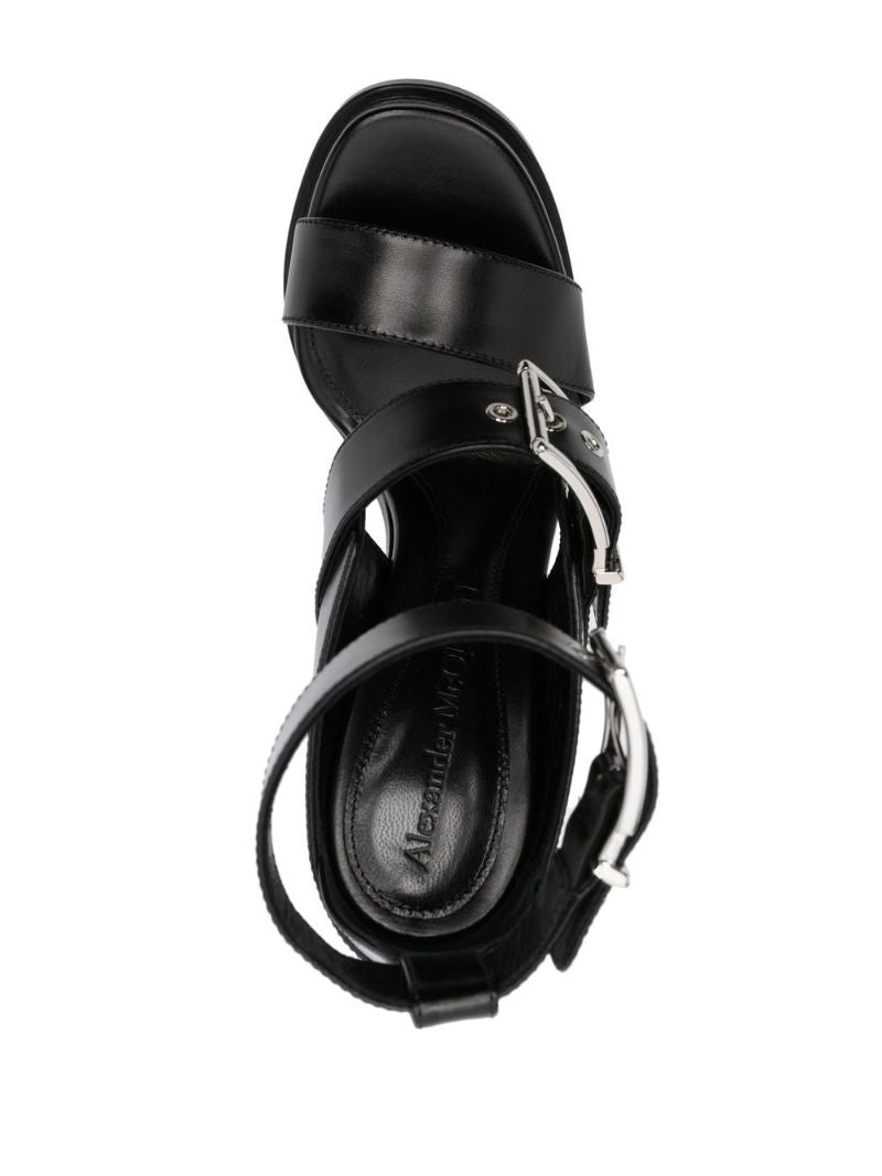 Black 120 Platform Buckled Sandals