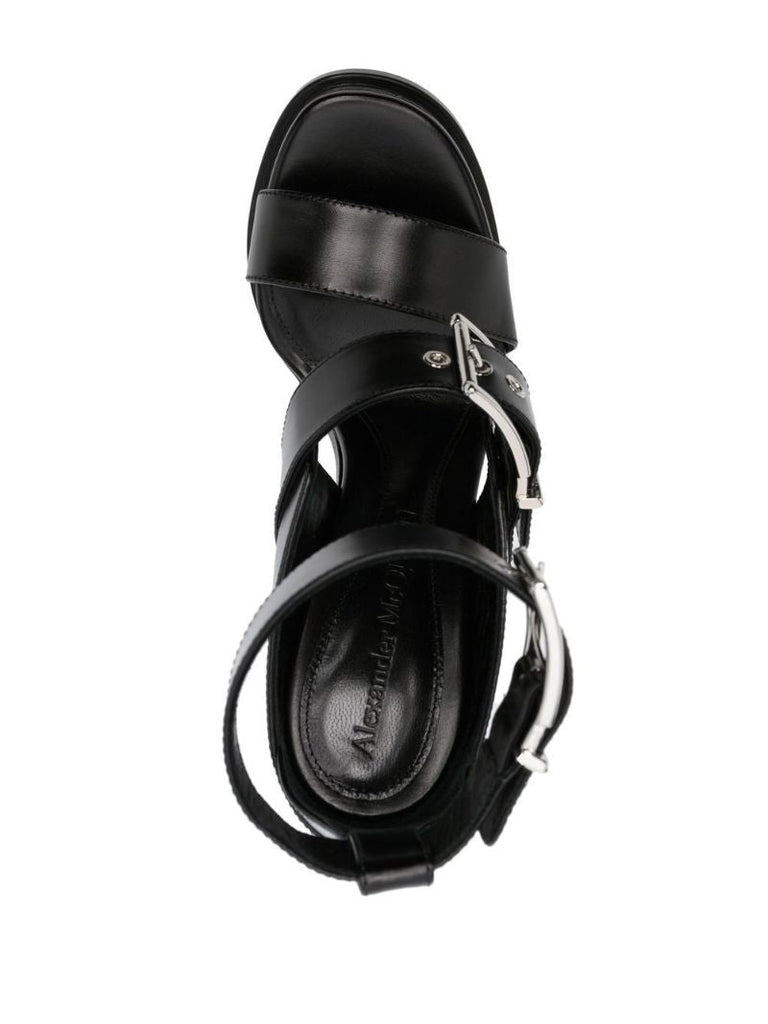 Black 120 Platform Buckled Sandals