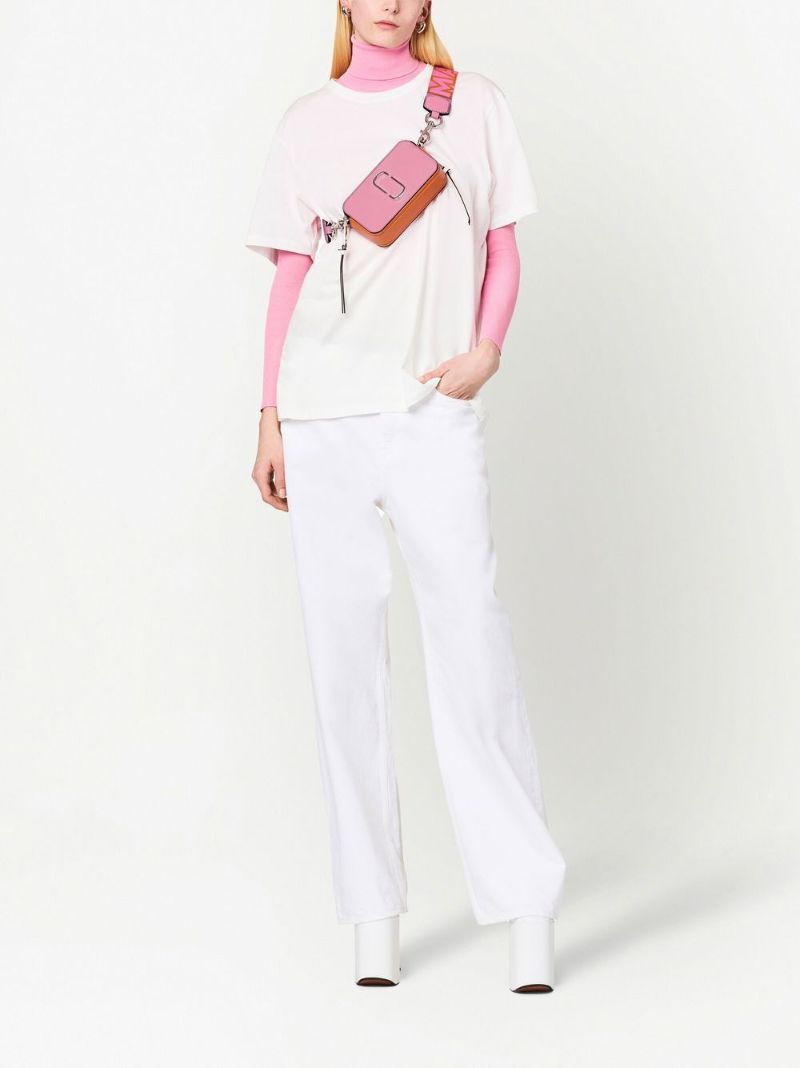Pink Snapshot Leather Cross Body Bag