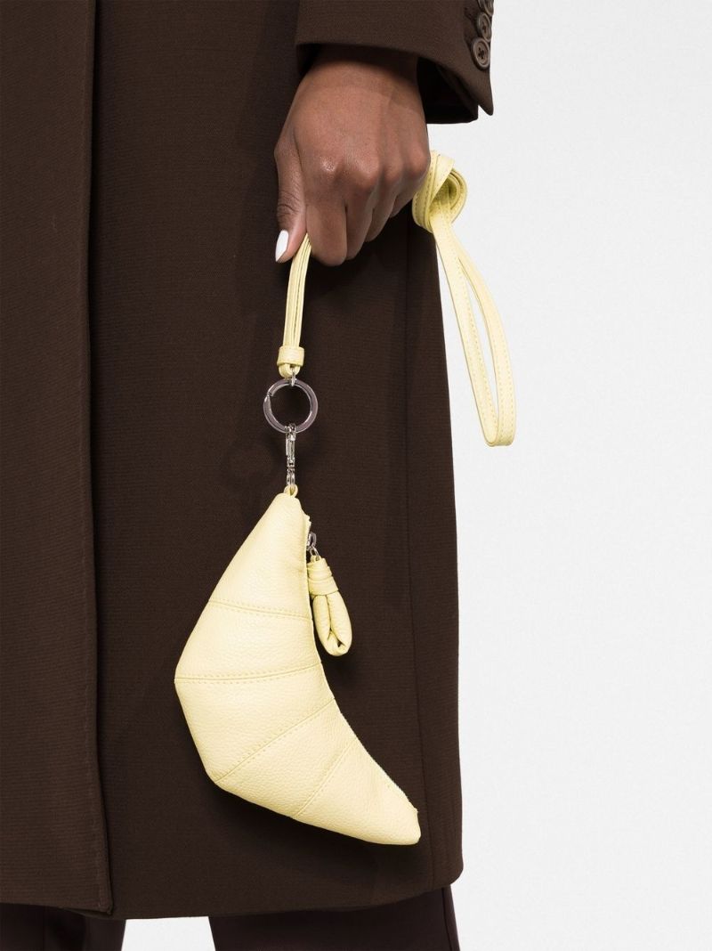 Yellow Leather Croissant Mini Bag