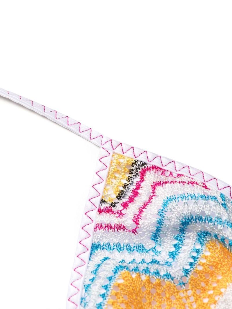 Multicoloured Crochet Knit Bikini