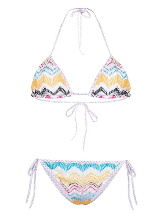 Multicoloured Crochet Knit Bikini