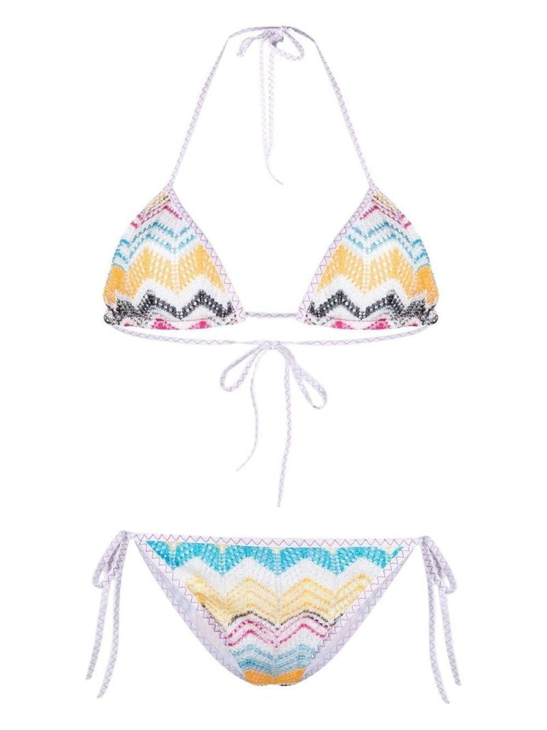 Multicoloured Crochet Knit Bikini