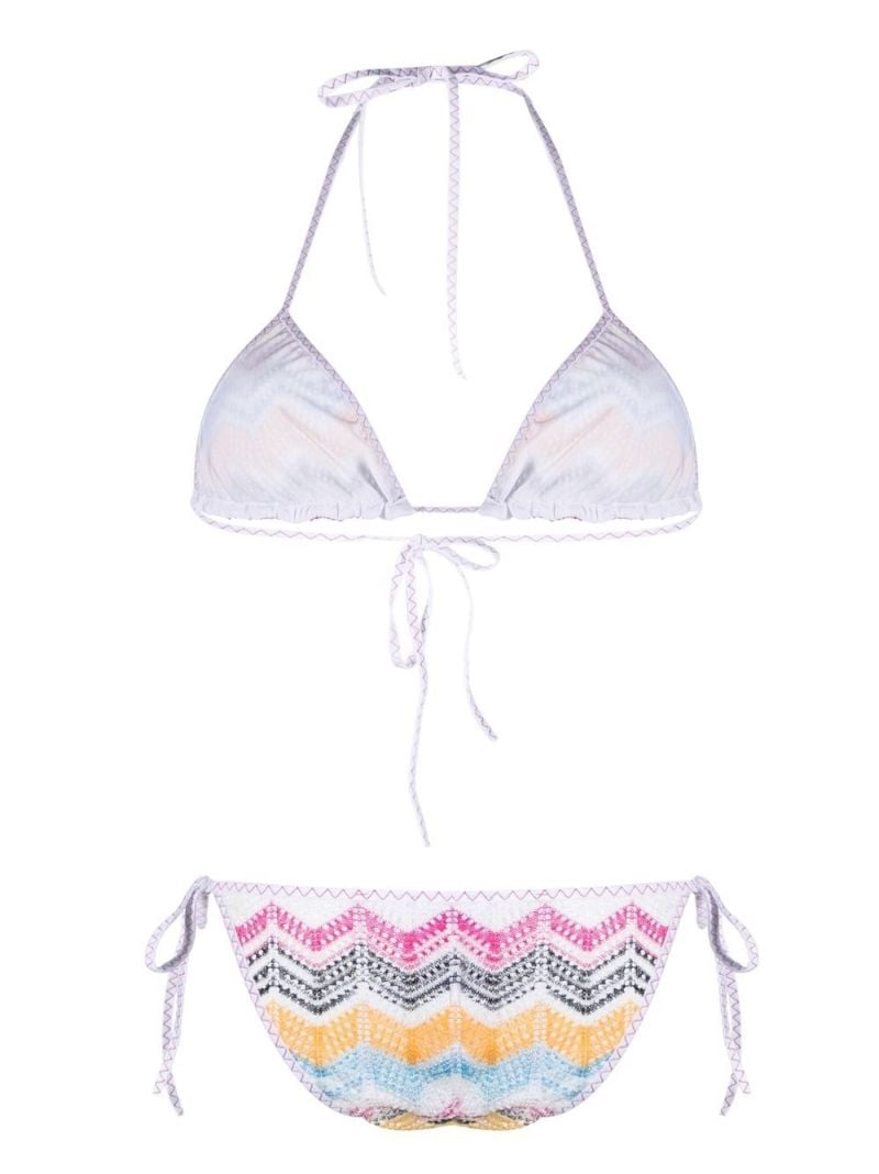 Multicoloured Crochet Knit Bikini