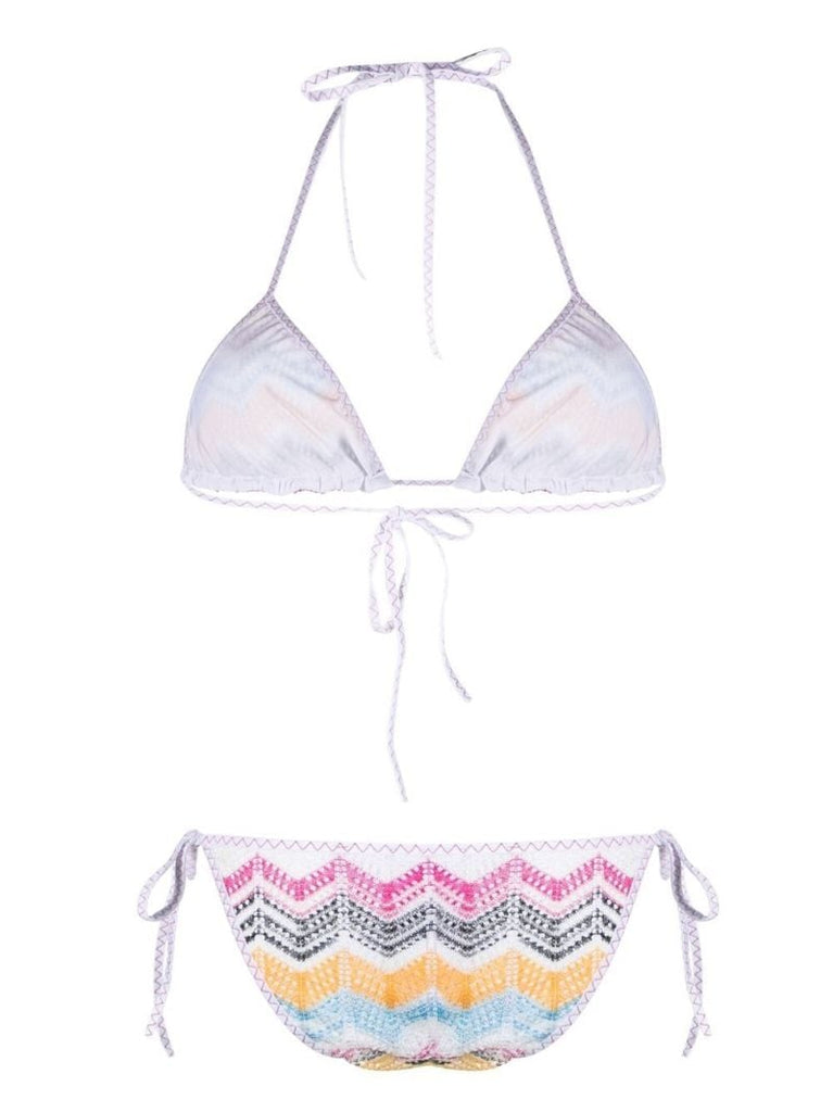Multicoloured Crochet Knit Bikini