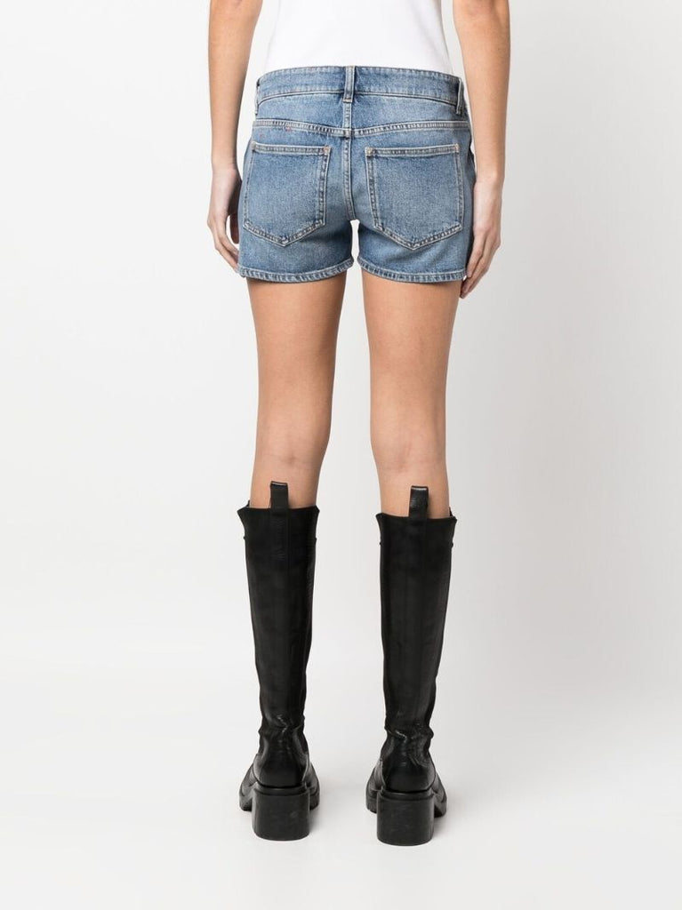 Blue Logo Plaque Denim Shorts