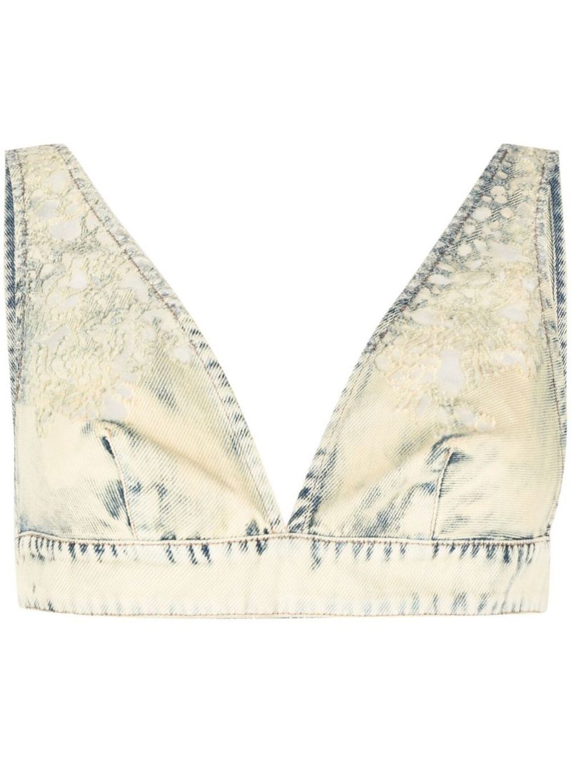 Neutral Denim Bralette Top