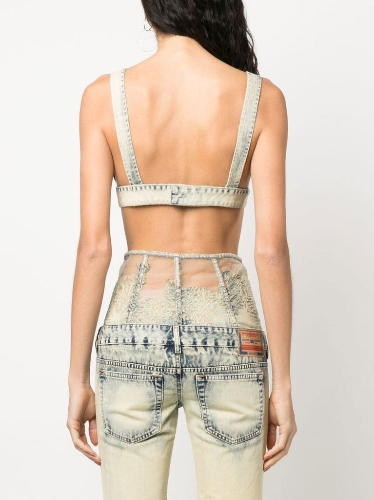 Neutral Denim Bralette Top