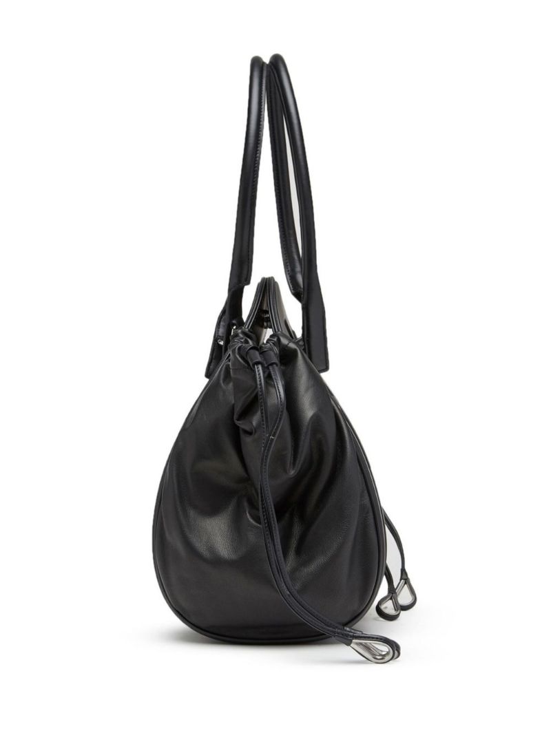 Black Medium 1dr-fold Shoulder Bag
