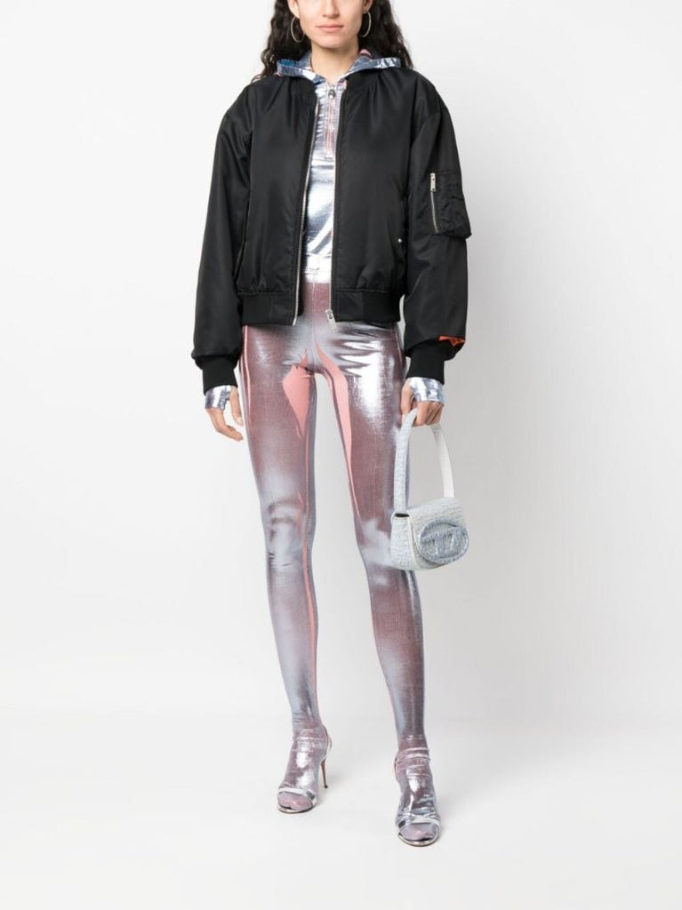 Blue Foil Print Tights