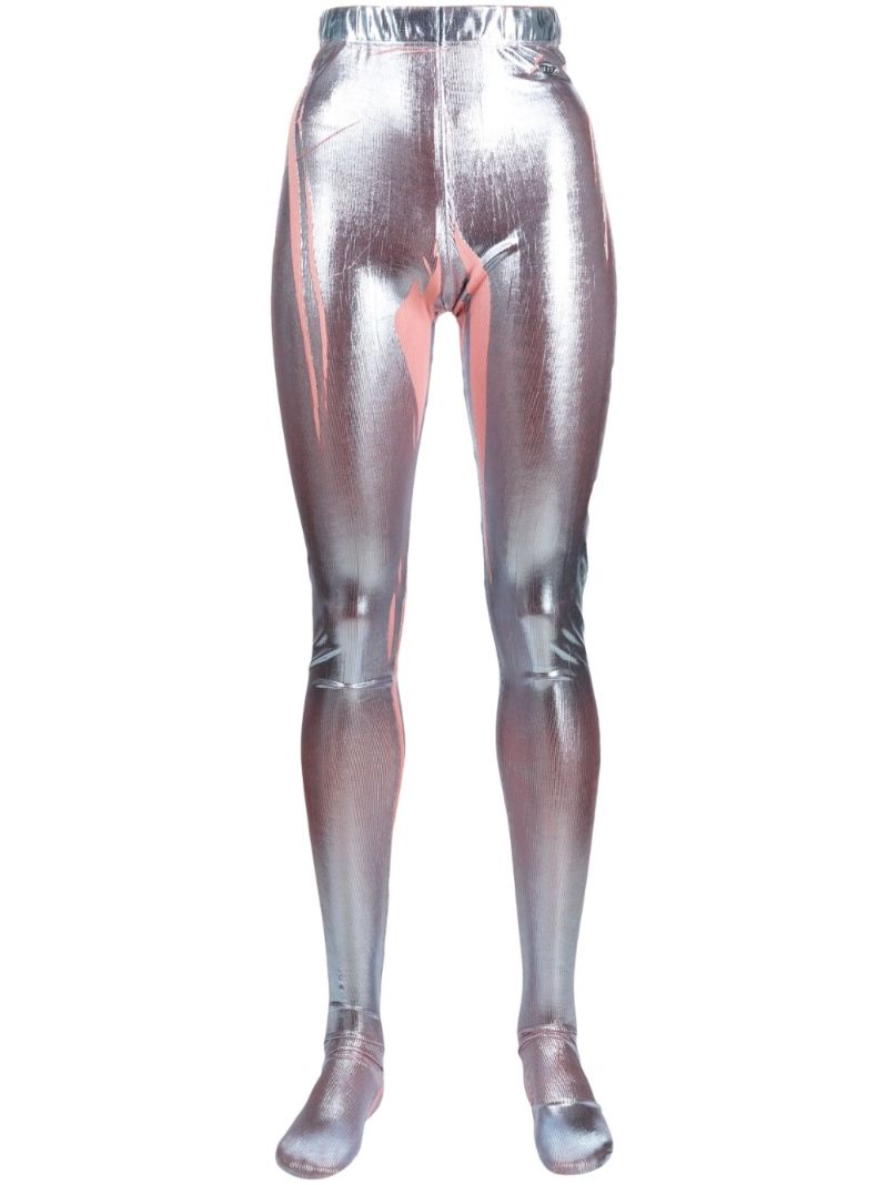 Blue Foil Print Tights