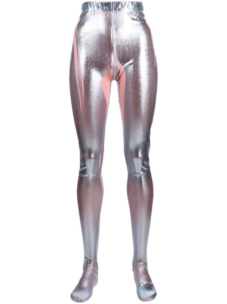 Blue Foil Print Tights