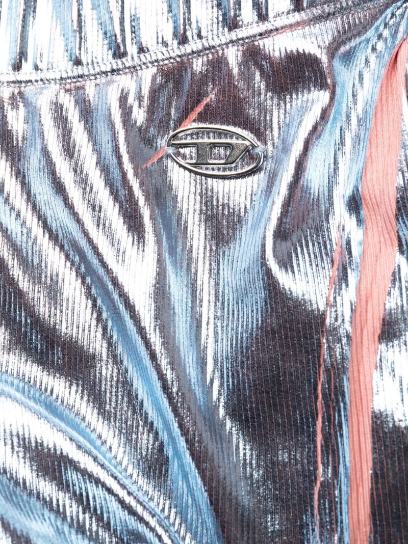 Blue Foil Print Tights