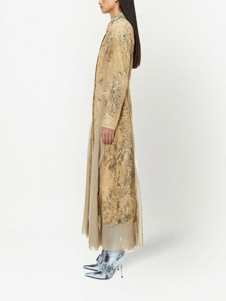 Neutral Distressed Leather Dress