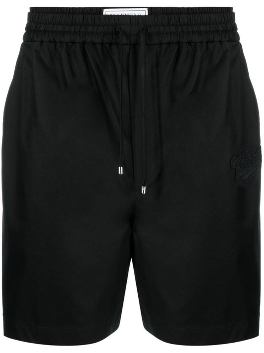 Black Logo AppliquÃ_x0083_Â© Track Shorts