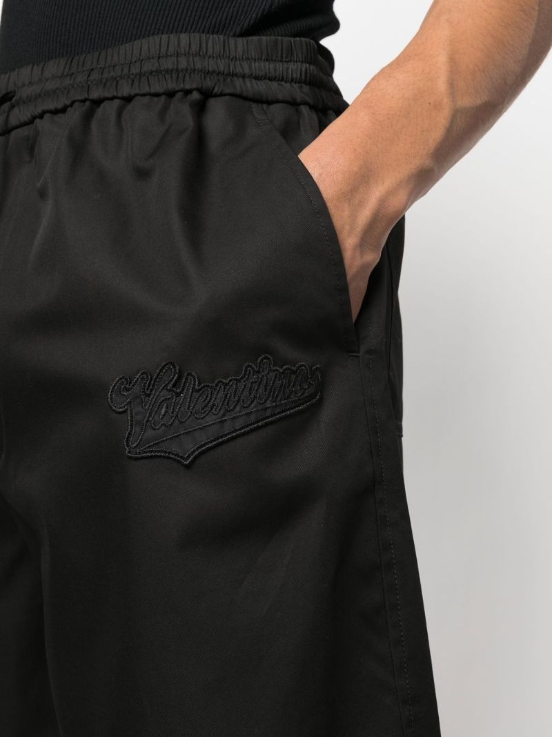 Black Logo AppliquÃ_x0083_Â© Track Shorts