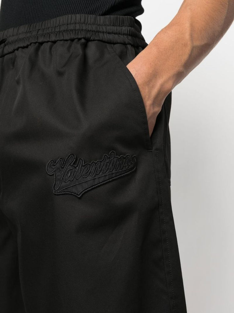 Black Logo AppliquÃ_x0083_Â© Track Shorts