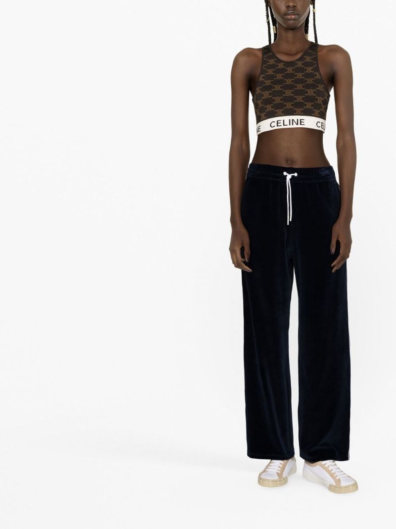 Brown Triomphe Jacquard Crop Top