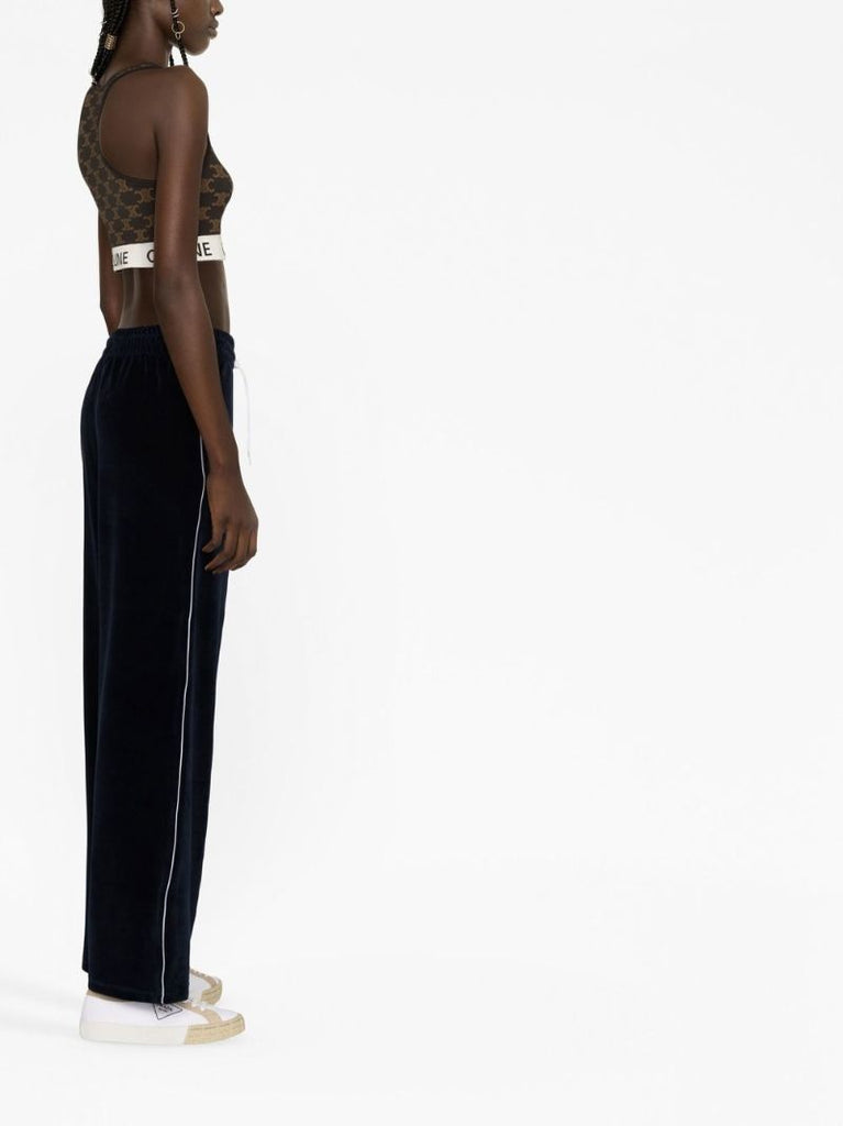 Brown Triomphe Jacquard Crop Top