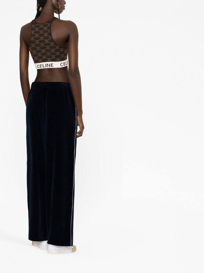 Brown Triomphe Jacquard Crop Top