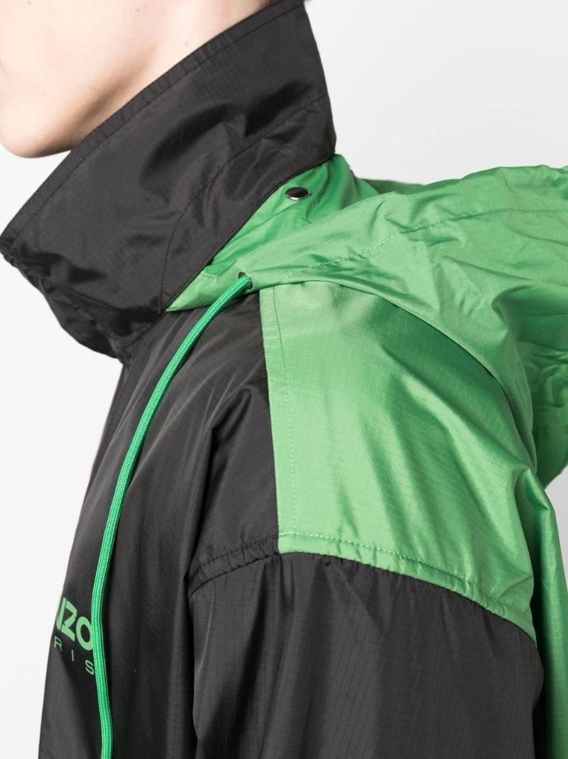 Black Logo Print Lightweight Windbreaker