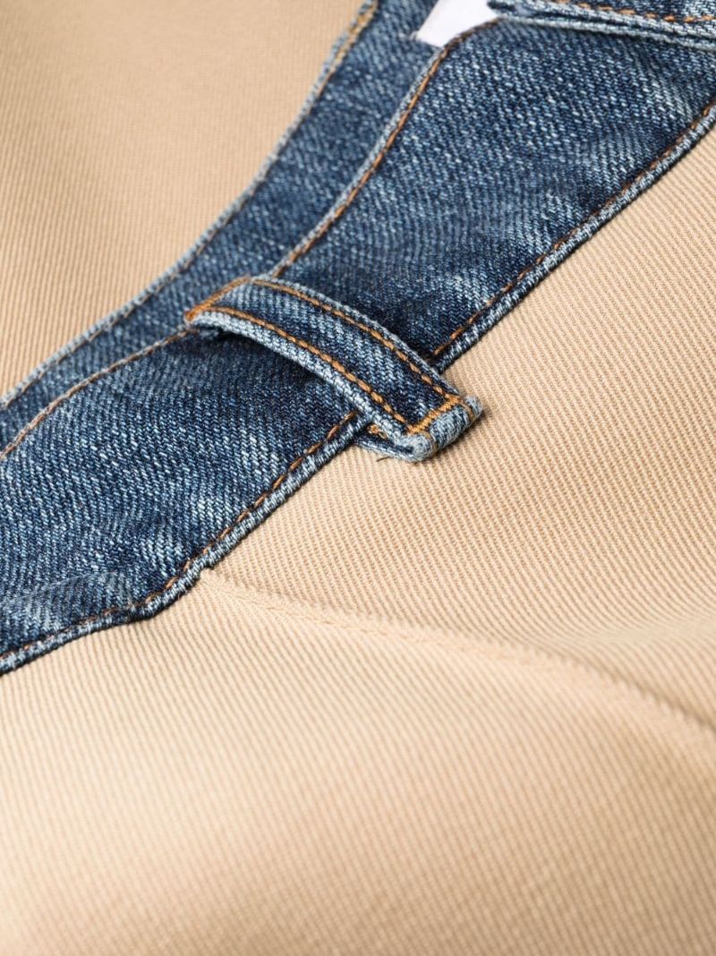 Beige Panelled Tailored Trousers