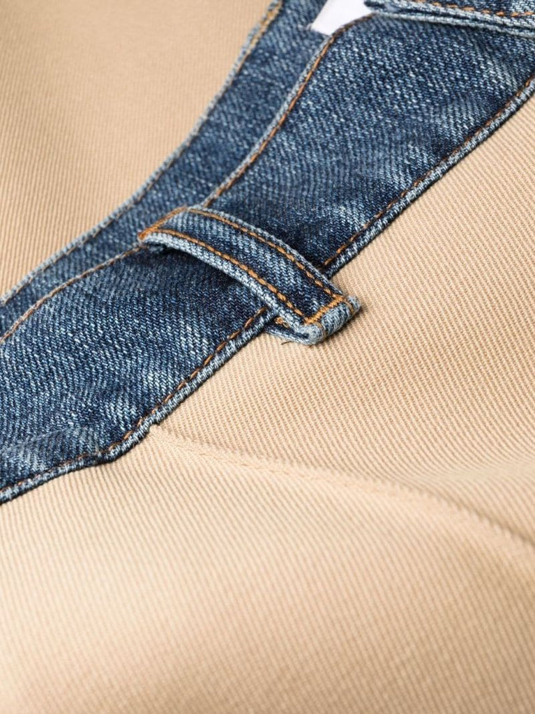 Beige Panelled Tailored Trousers