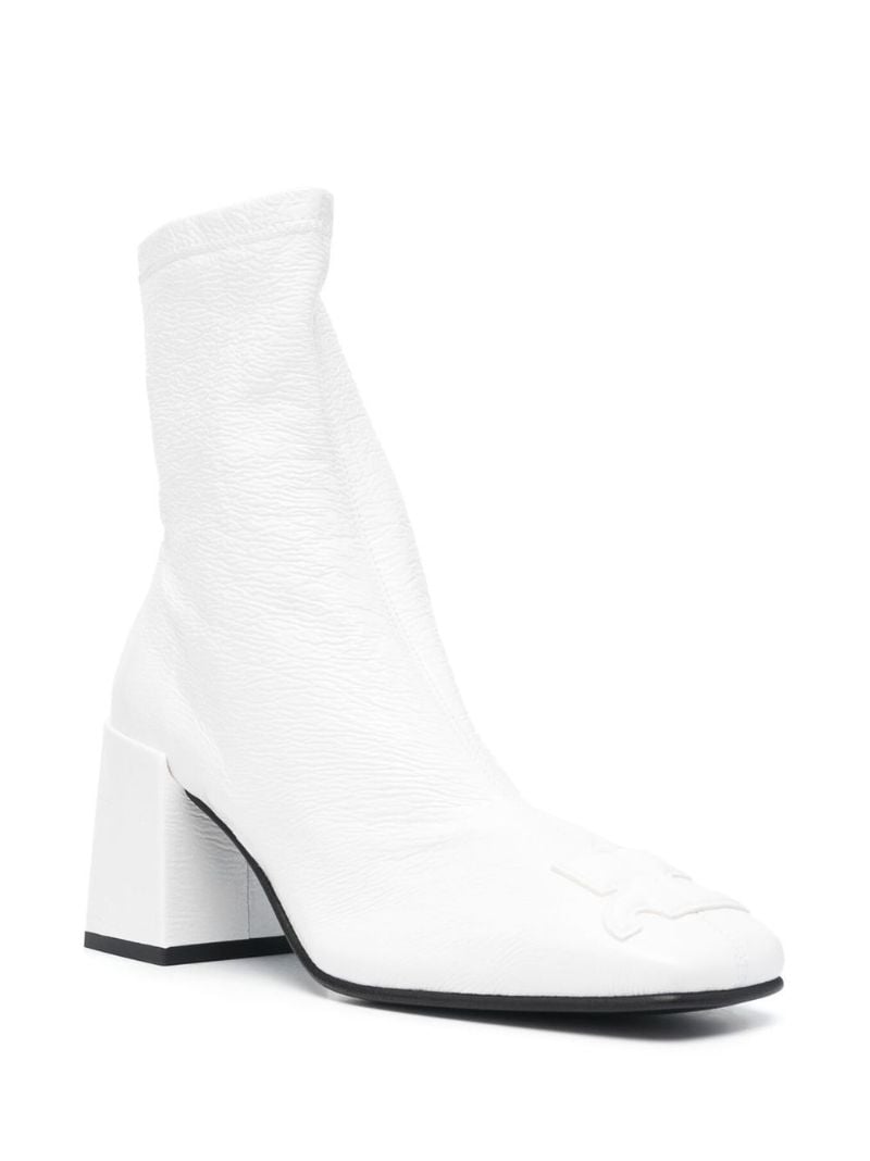 White Vinyl Iconic Ac 70 Ankle Boots