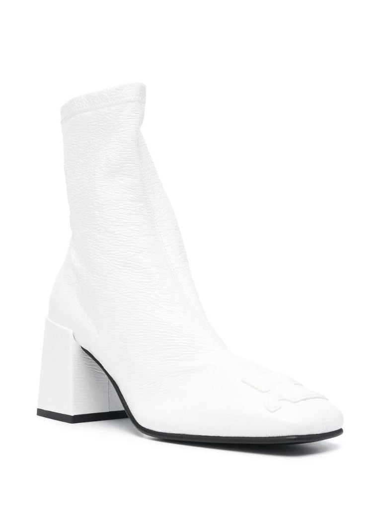White Vinyl Iconic Ac 70 Ankle Boots