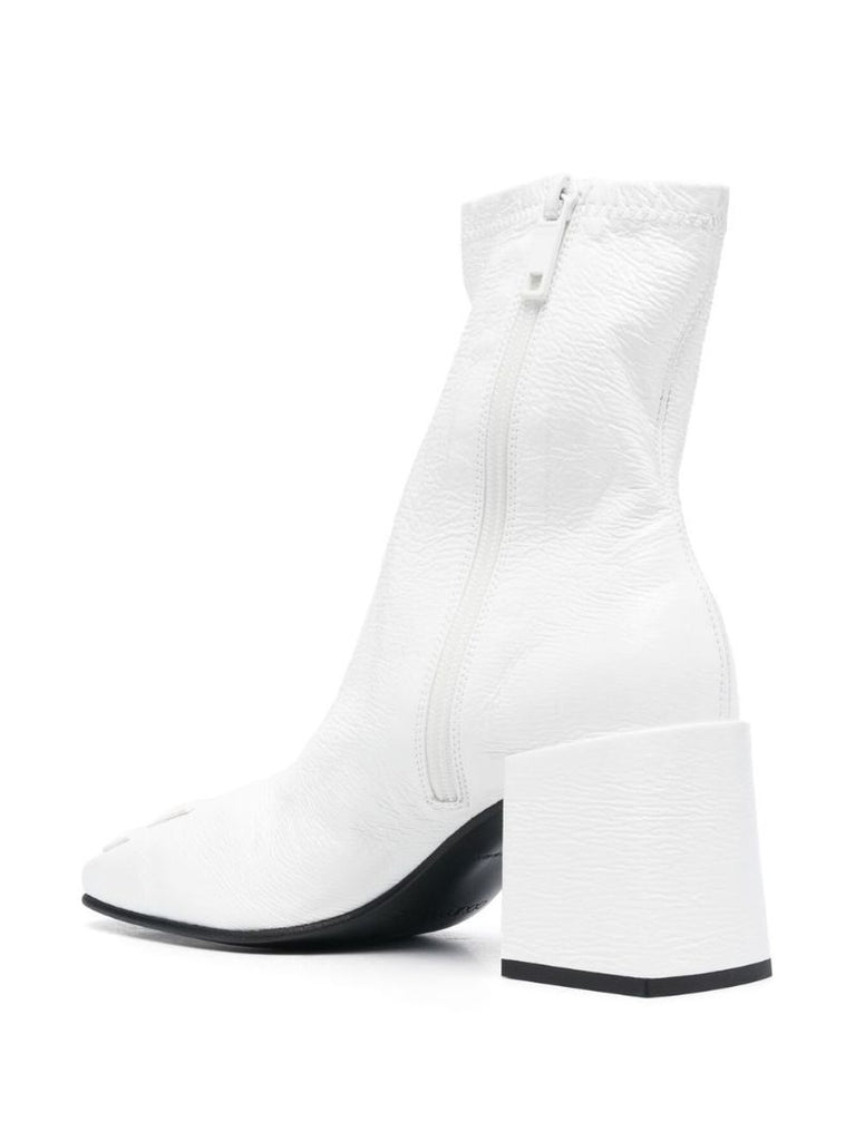 White Vinyl Iconic Ac 70 Ankle Boots