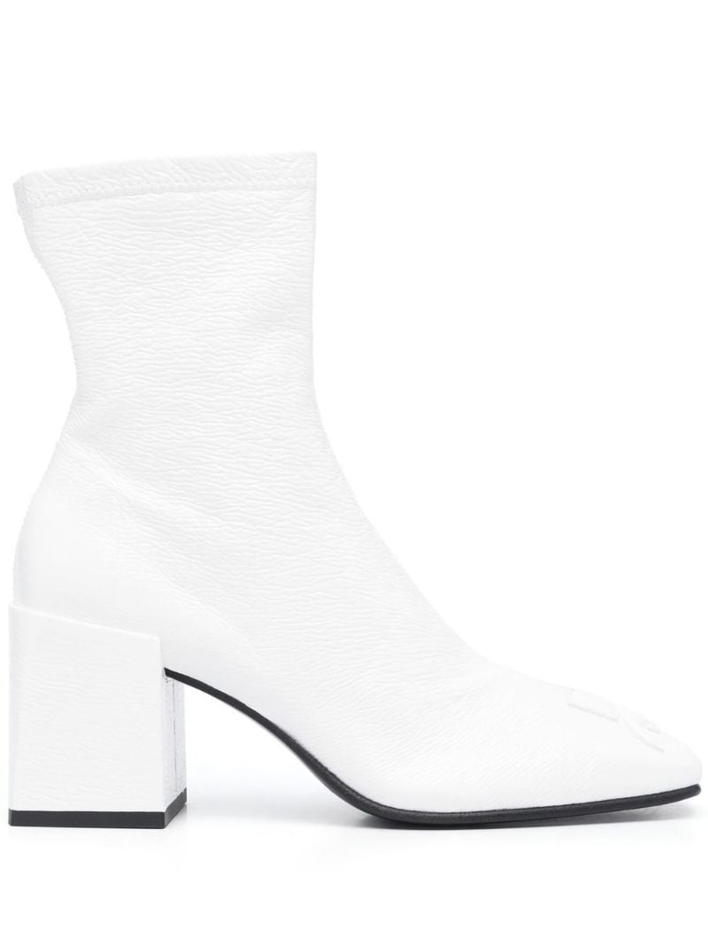 White Vinyl Iconic Ac 70 Ankle Boots