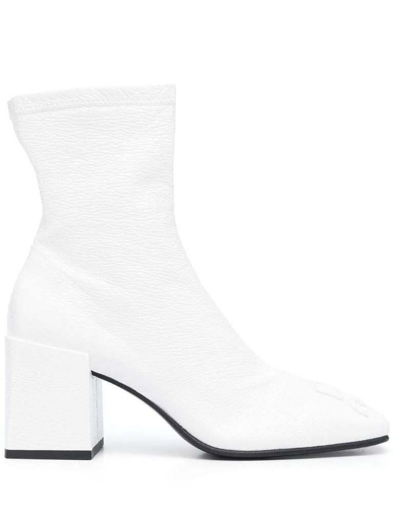 White Vinyl Iconic Ac 70 Ankle Boots