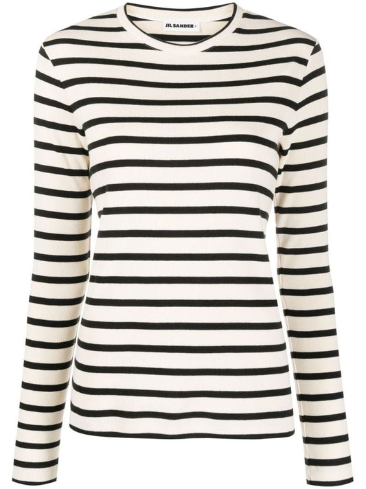 Neutral Striped Cotton Top