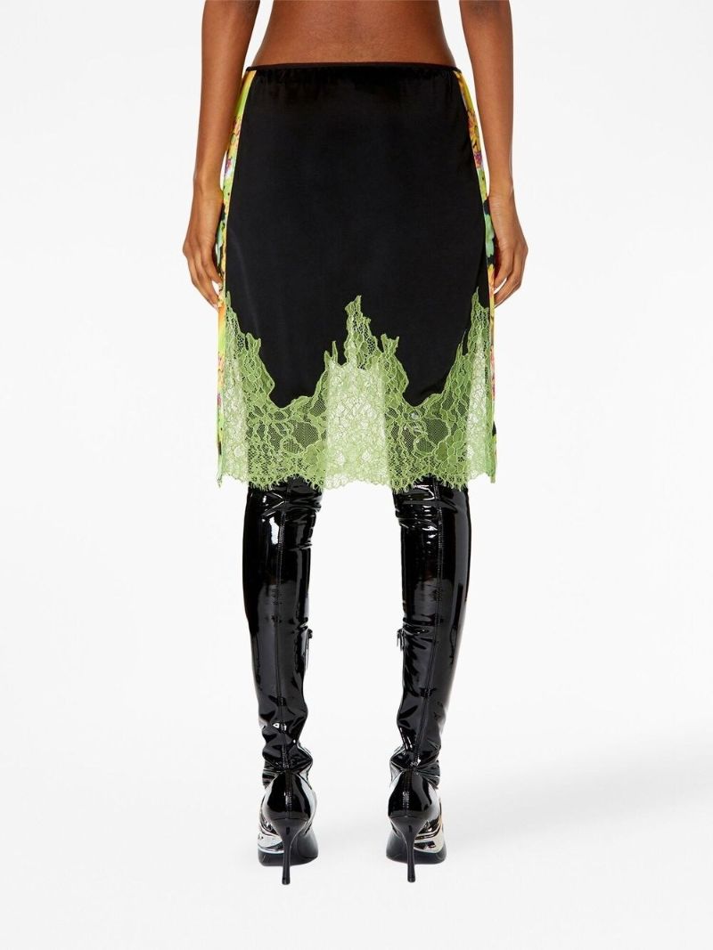 Black Lace Embroidery Logo Skirt