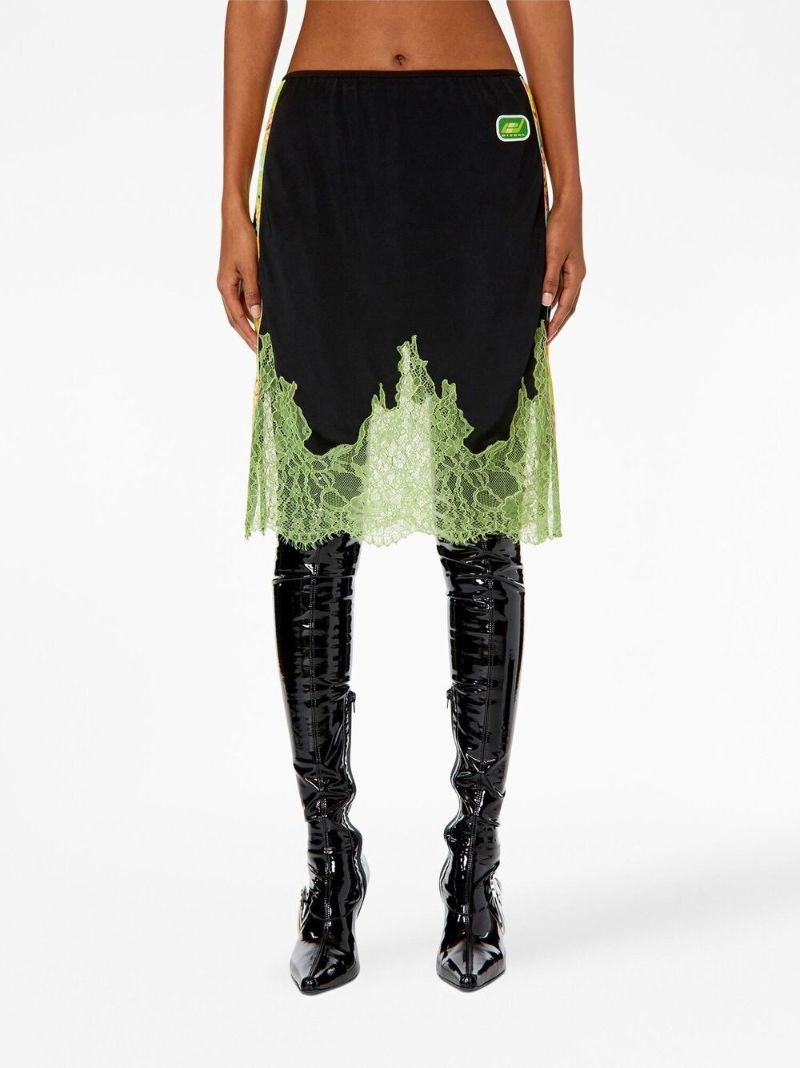 Black Lace Embroidery Logo Skirt