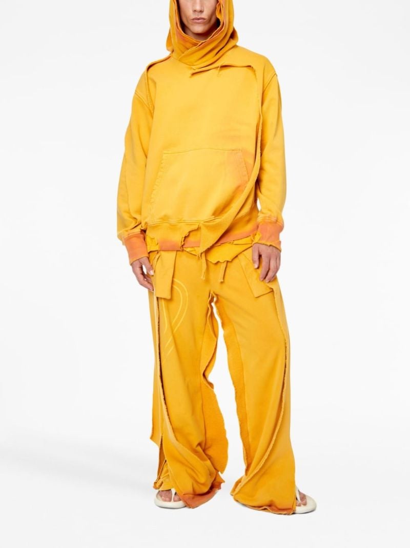 Yellow S-strahoop Layered Cotton Hoodie