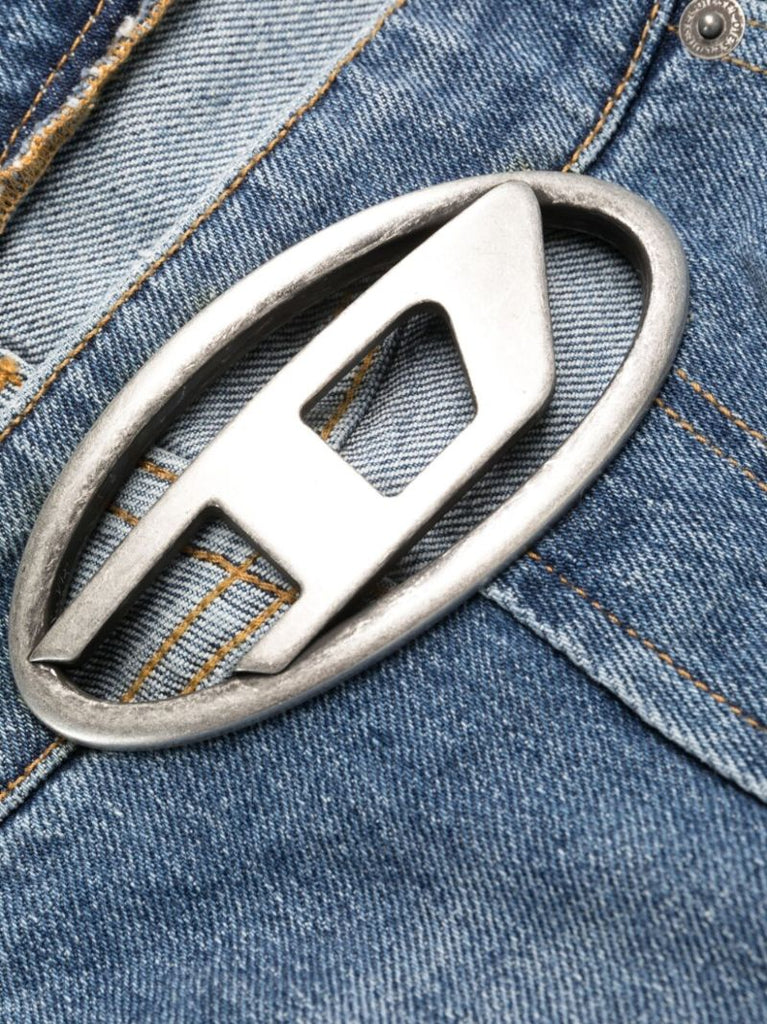 Blue Logo-plaque Straight Jeans