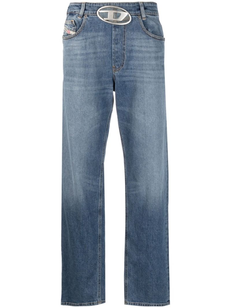 Blue Logo-plaque Straight Jeans