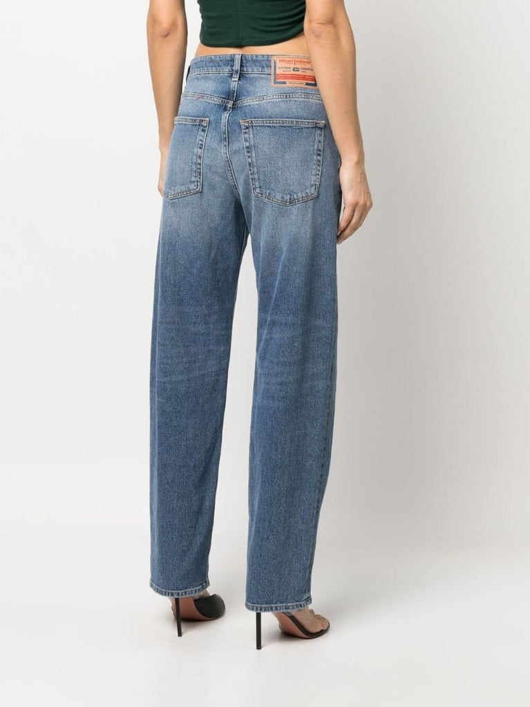 Blue Logo-plaque Straight Jeans