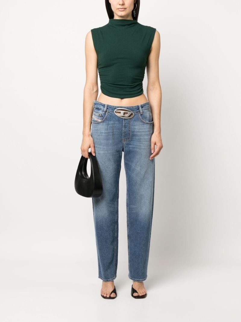 Blue Logo-plaque Straight Jeans