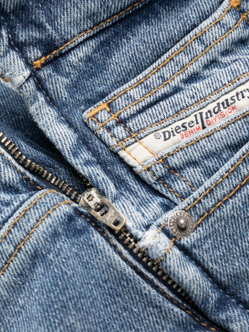 Blue Logo-plaque Straight Jeans