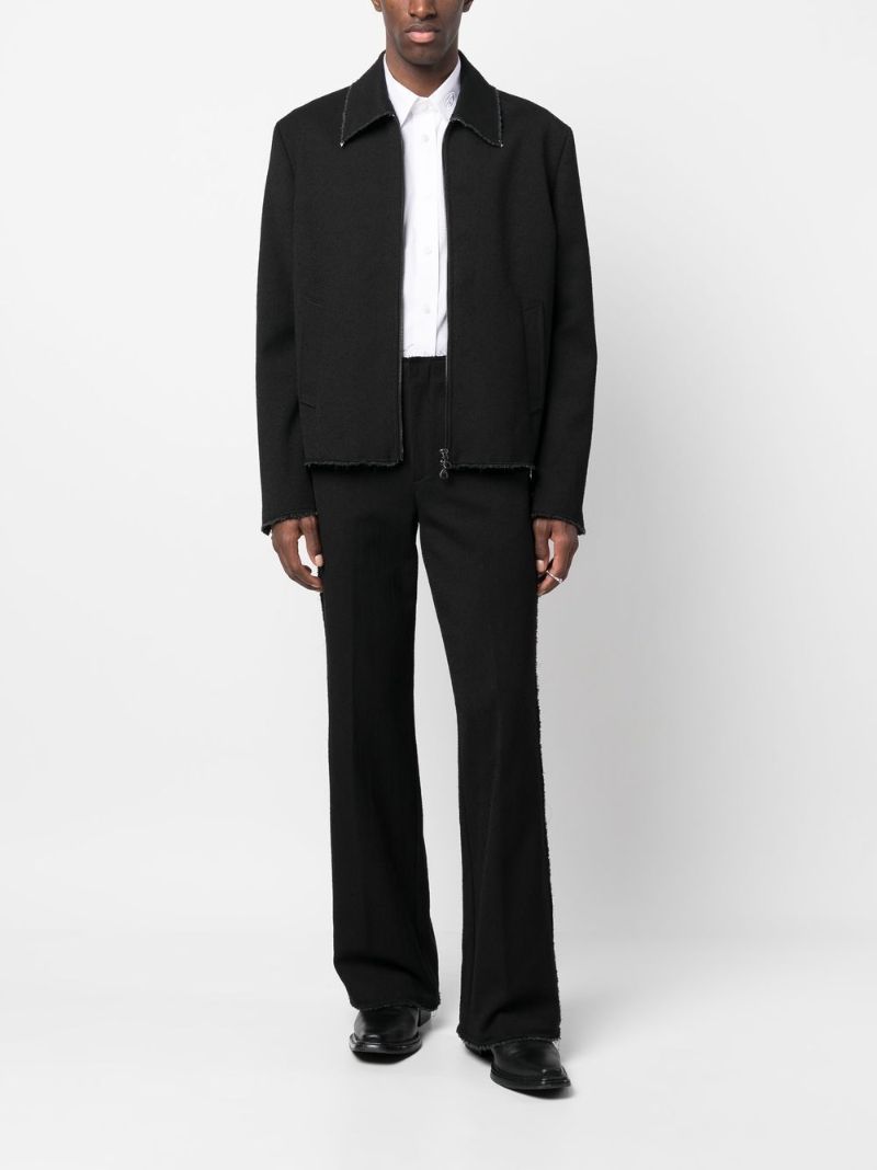 Black High Waist Straight-leg Trousers
