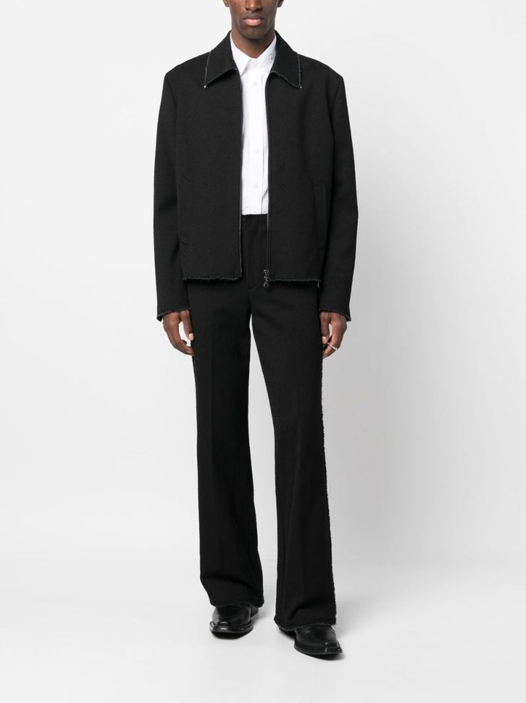 Black High Waist Straight-leg Trousers