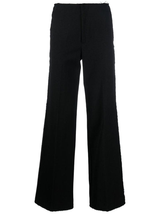 Black High Waist Straight-leg Trousers