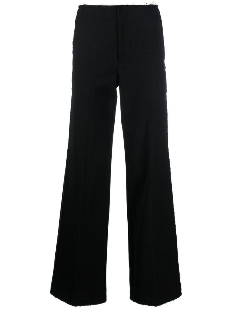 Black High Waist Straight-leg Trousers