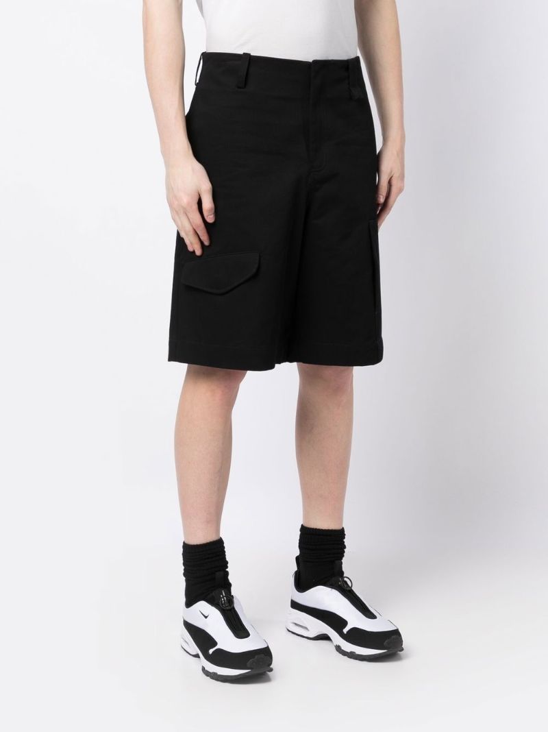 Black Cotton Cargo Shorts