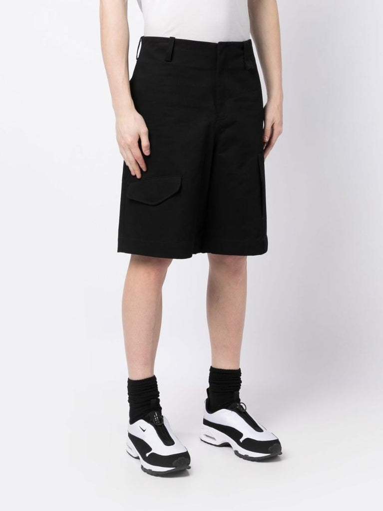 Black Cotton Cargo Shorts