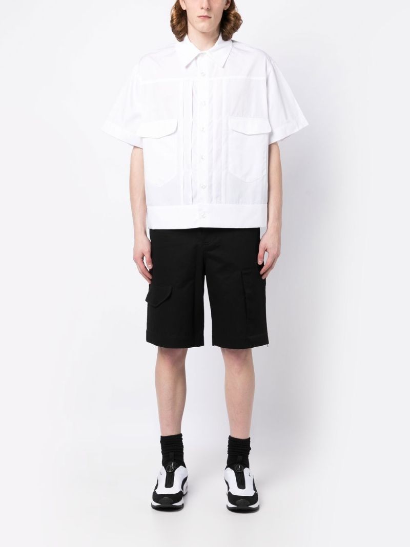 Black Cotton Cargo Shorts